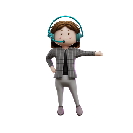 Woman working in customer service  3D Illustration