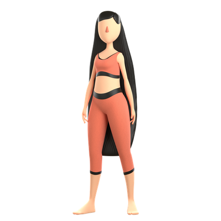 Woman Working Out  3D Icon