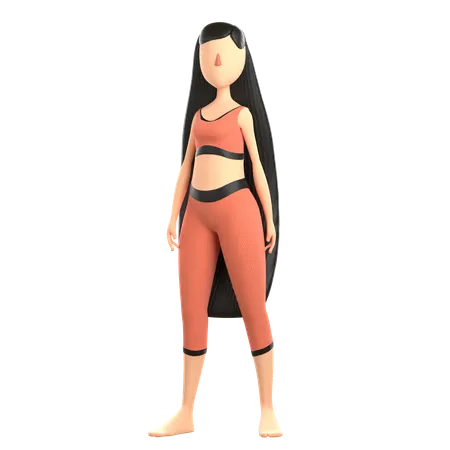 Woman Working Out  3D Illustration