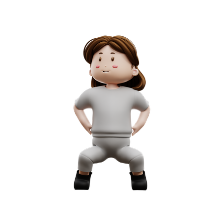 Woman Workout Body Stretching  3D Icon