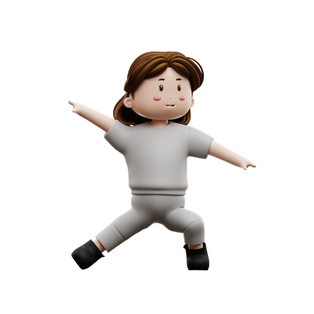 Woman Workout Body Stretching  3D Icon