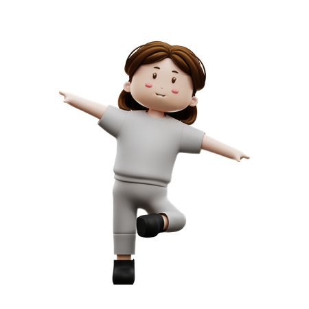 Woman Workout Body Stretching  3D Icon