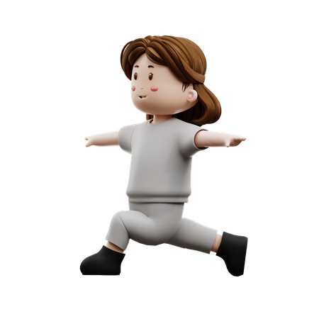 Woman Workout Body Stretching  3D Icon