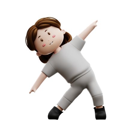Woman Workout Body Stretching  3D Icon