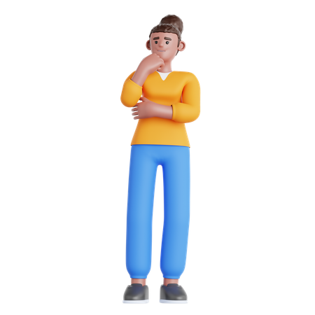 Woman Worried  3D Illustration