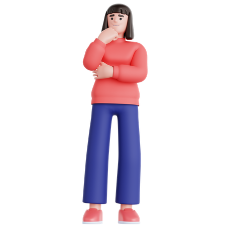 Woman Worried  3D Illustration