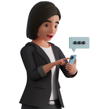 Woman writing the message  3D Illustration