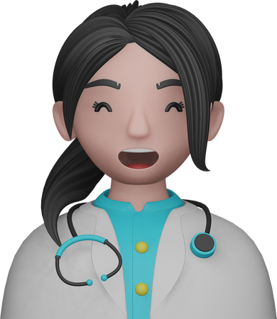 Women Docter Avatar  3D Icon