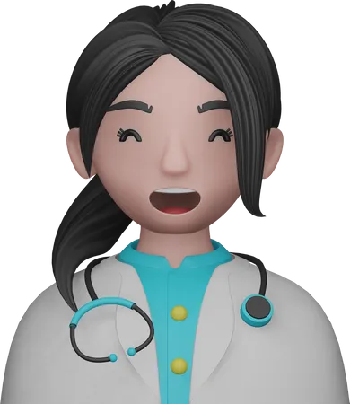 Women Docter Avatar  3D Icon