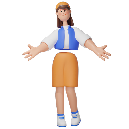 Women Doing Open Arms  3D Icon