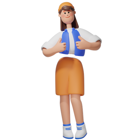 Women doing Thumbs Up  3D Icon