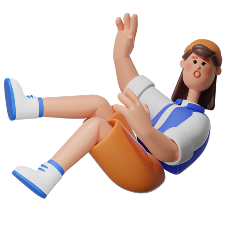 Women Fall Down  3D Icon