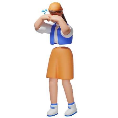 Women feeling Sad pose  3D Icon