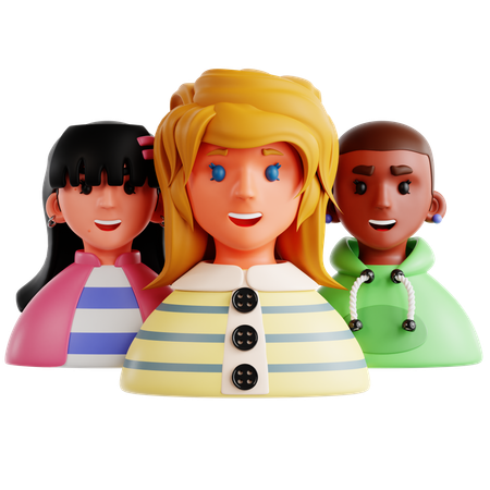 여성 그룹  3D Icon