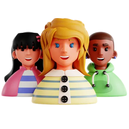 여성 그룹  3D Icon