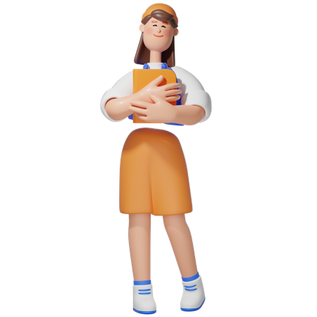 Women Holding Book  3D Icon