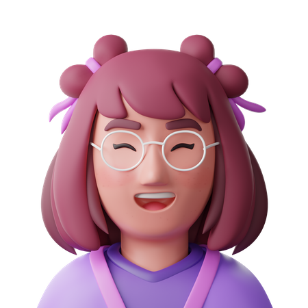 Women Pigtail Glasses  3D Icon