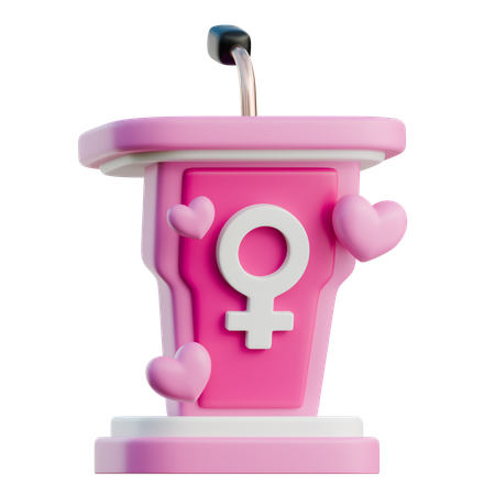 女性の表彰台  3D Icon