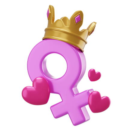 여성 여왕 상징  3D Icon