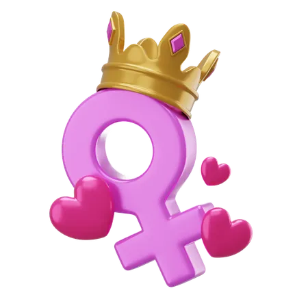 여성 여왕 상징  3D Icon