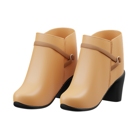 Women Shoes Boots 3D Illustration