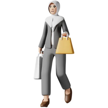 Women shopping  3D Illustration