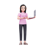 businesswoman showing laptop emoji 3d