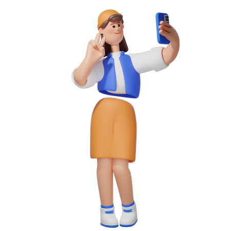 Women Taking Selfies  3D Icon