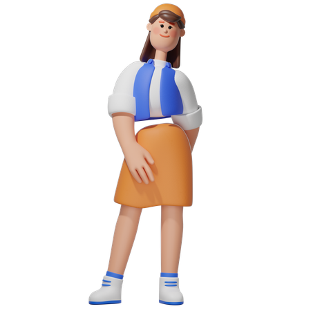 Women with Cool Pose  3D Icon