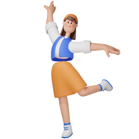 Women with Dancing  3D Icon