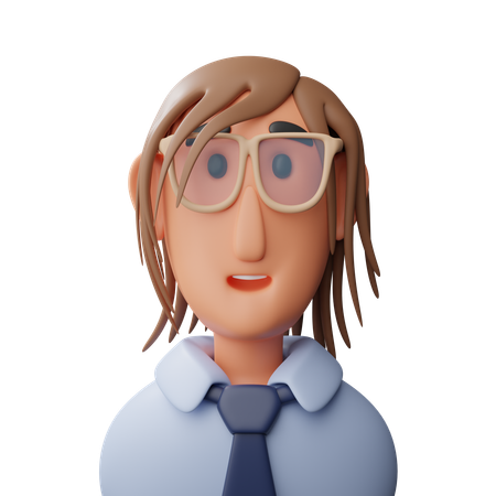 Women With Glasses Avatar  3D Icon