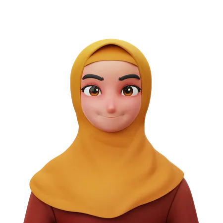 Women With Hijab  3D Illustration