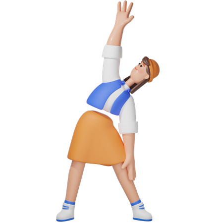 Women with Yoga  3D Illustration