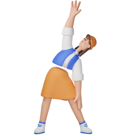 Women with Yoga  3D Illustration