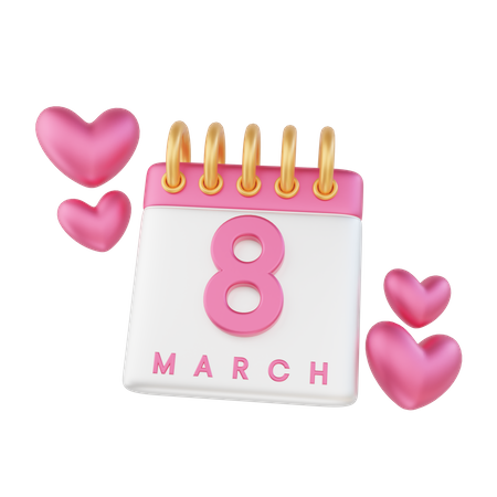 Women's day calendar  3D Icon