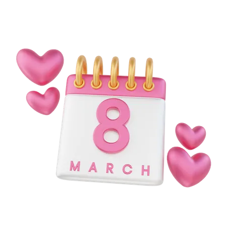 Women's day calendar  3D Illustration