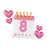 womens day calendar emoji 3d