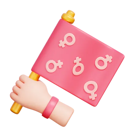 Women's Day Flag  3D Icon