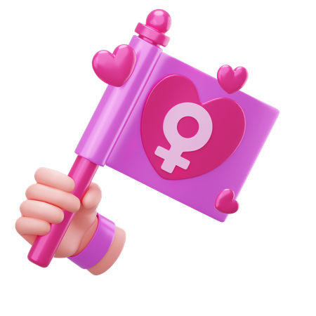 Women's Day Flag  3D Icon