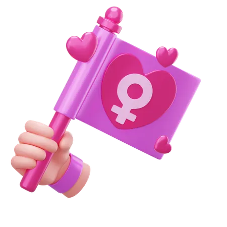 Women's Day Flag  3D Icon