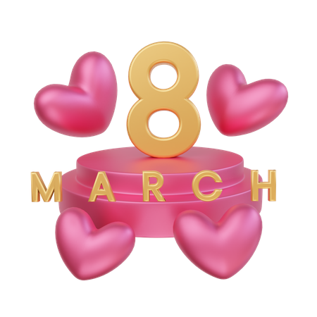 Women's day podium  3D Icon