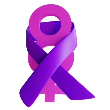 Womens Day Ribbon  3D Icon