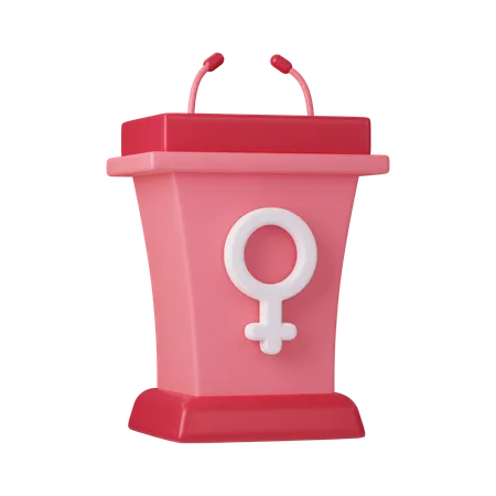 Pink Podium For Speech Icon For International Womens Day 3 D Illustration Feminism Independence Freedom Empowerment Activism For Women Rights 3D Icon