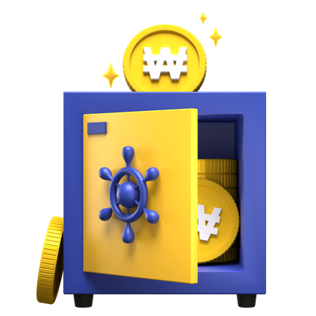 Won Bank Locker  3D Icon