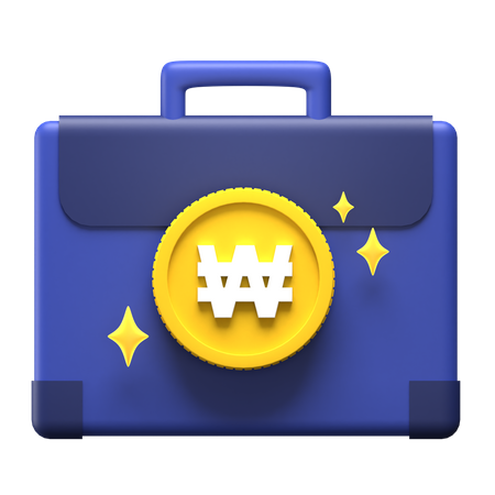 Won Briefcase  3D Icon