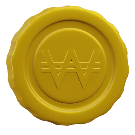 Won Coin Currency 3 D Icon Illustration With Transparent Background 3D Icon