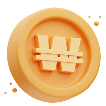 Won Coin  3D Icon