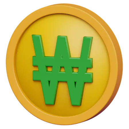 Won 3 D Coin Money Currency 3 D Coin Illustration 3D Icon