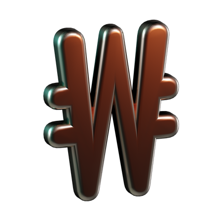 Won currency  3D Icon