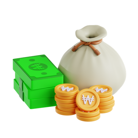 Won Currency  3D Icon